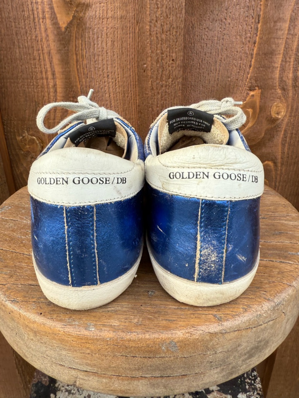 ✨ Authentic GGDB Super-Star Metallic Blue Leather Sneakers - Picture 5 of 6